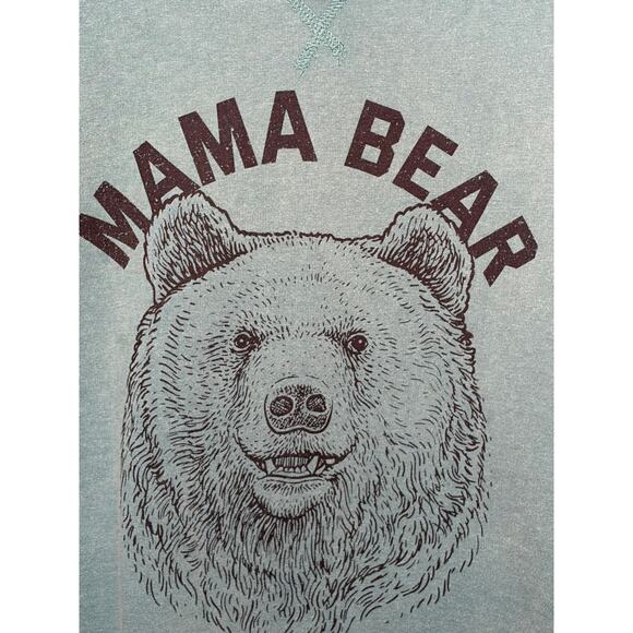**STATE OF MIND** MAMA BEAR TEAL SWEATSHIRT V NECK WOMEN'S MEDIUM - Picture 4 of 5